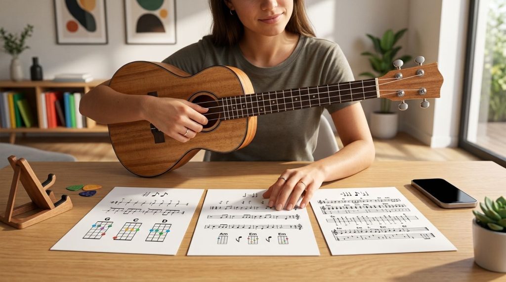 Popularne piosenki pop na ukulele: Aranżacje krok po kroku